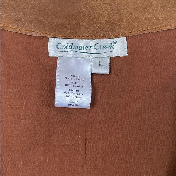 Coldwater creek brown leather vest - Picture 3 of 5
